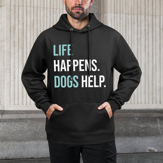 Life Happens Dogs Help Premium Customizable Surface Hoodie