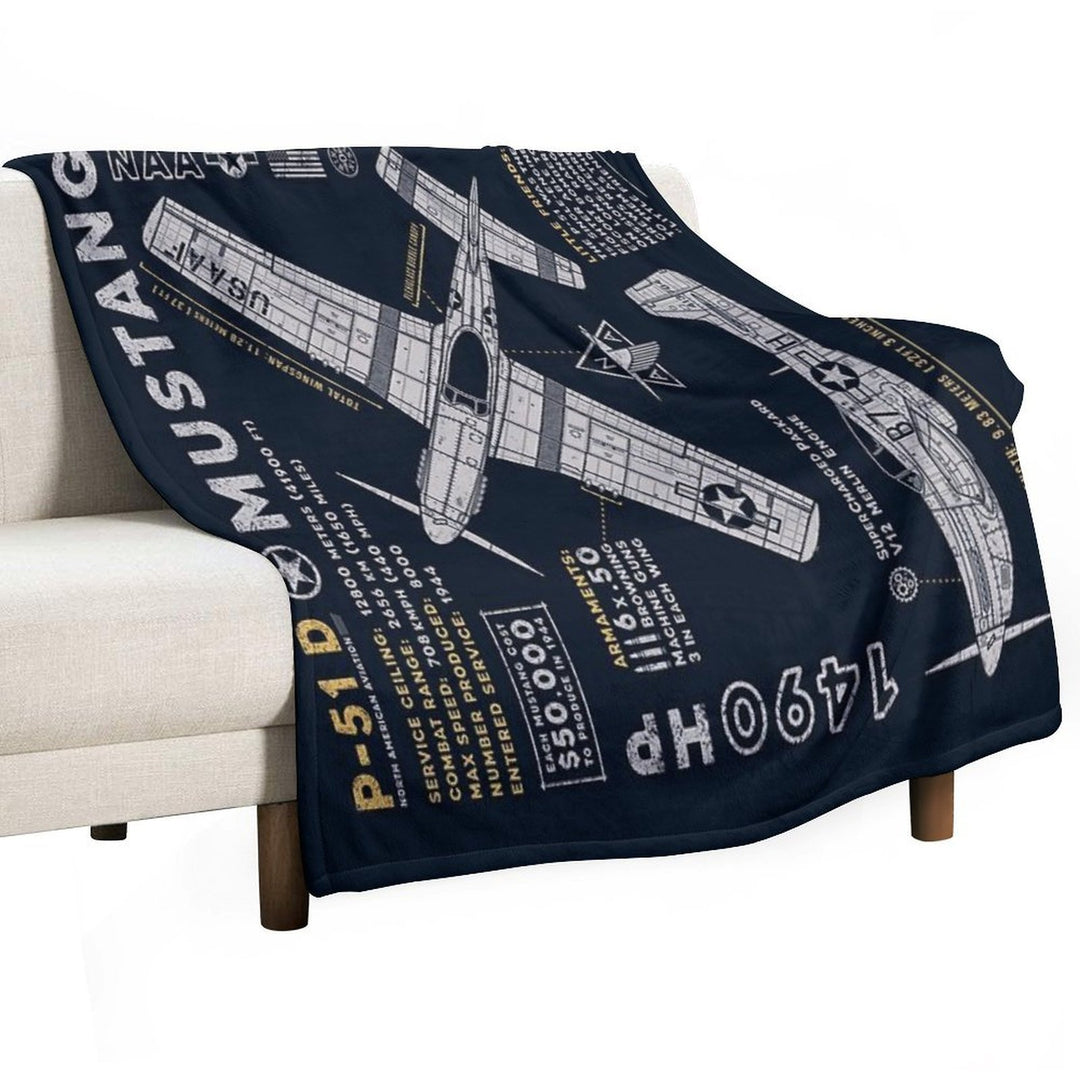 P-51 Mustang Lightweight Throw Blanket