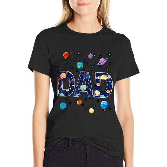 Dad Outer Space Galaxy Birthday  Cotton T-Shirt