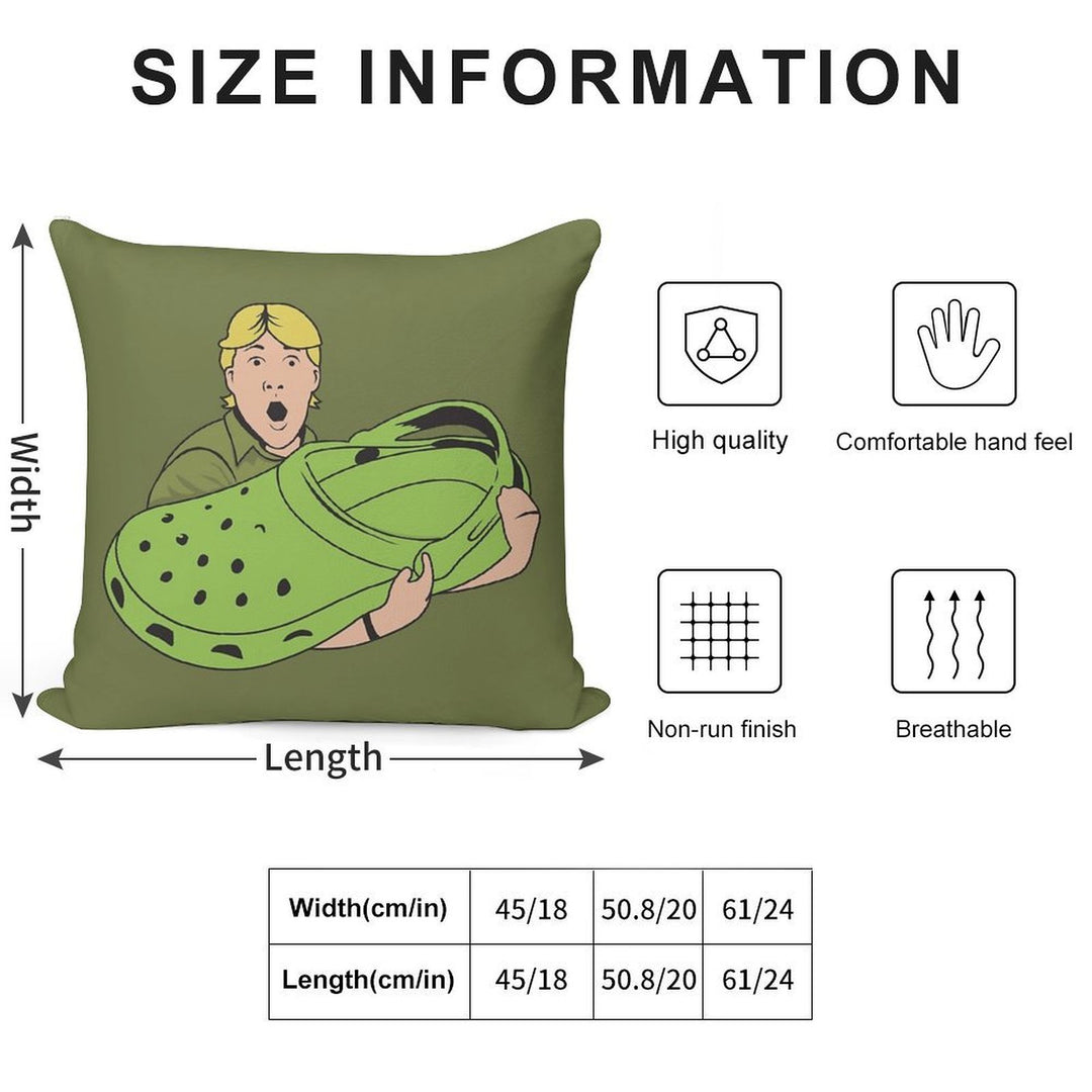 Croccy! Soft Decorative Cover Throw Pillow