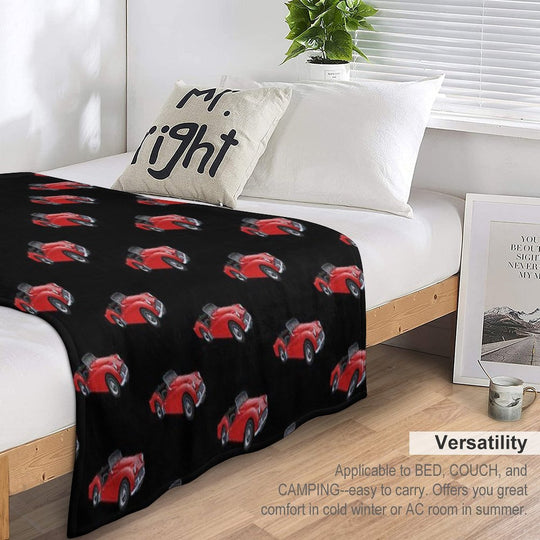 Triumph TR3 in Red Multi-functional Throw Blanket