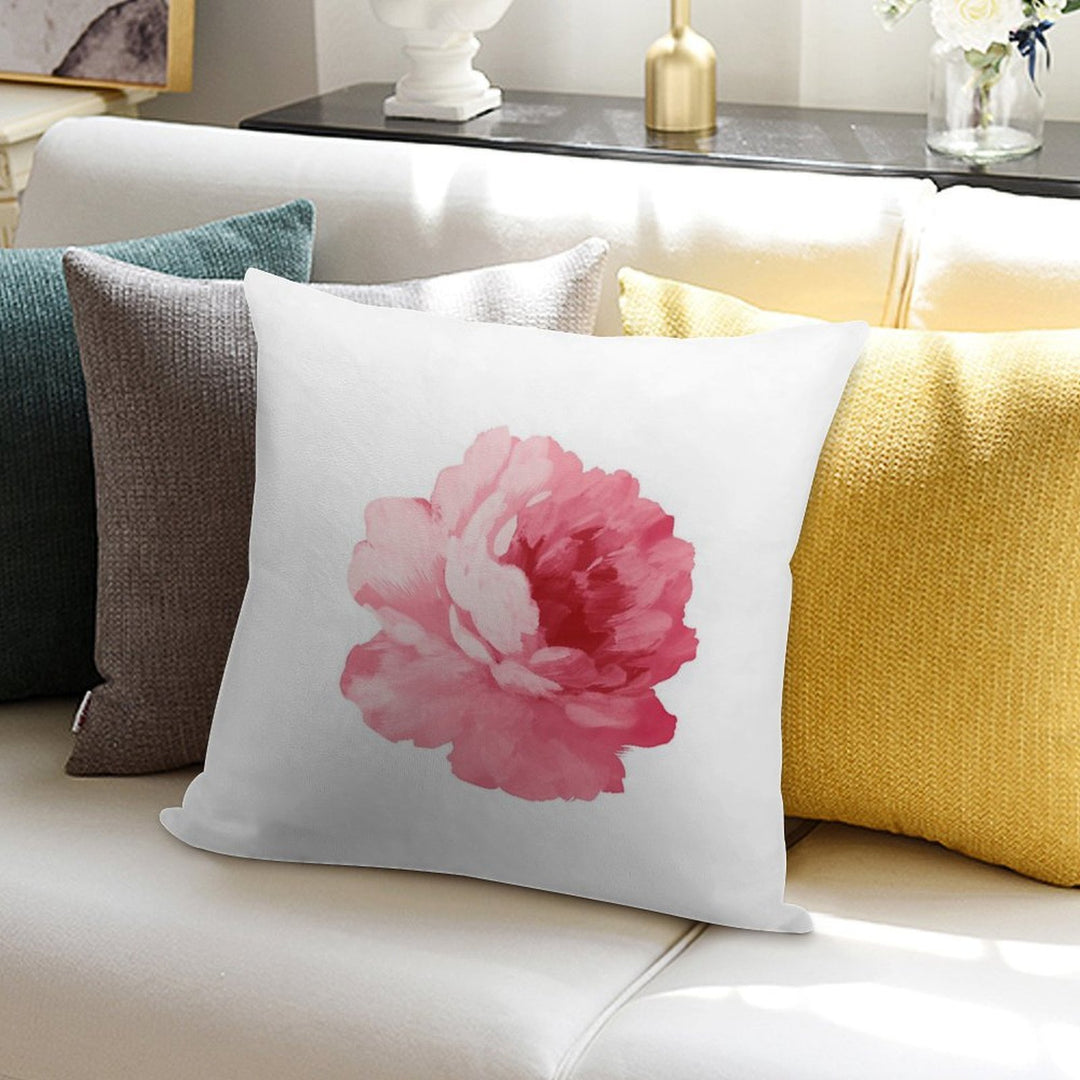 Flower Pink Peony Soft Gift Ready Throw Pillow