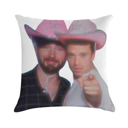 Chris Evans & Sebastian Stan Soft Luxury Feel Throw Pillow