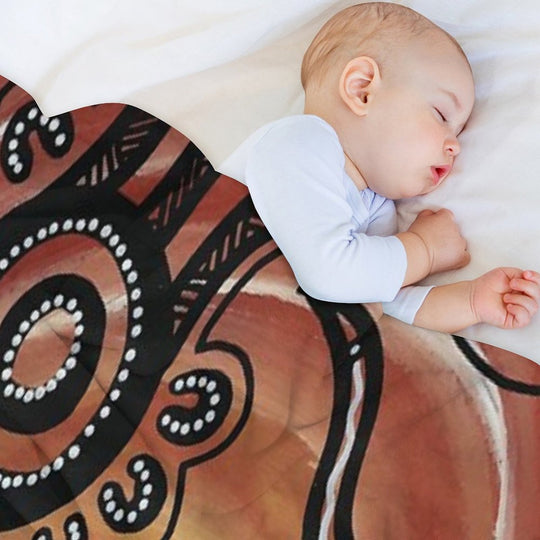 Authentic Aboriginal Art - Lizard Velvety-soft Throw Blanket