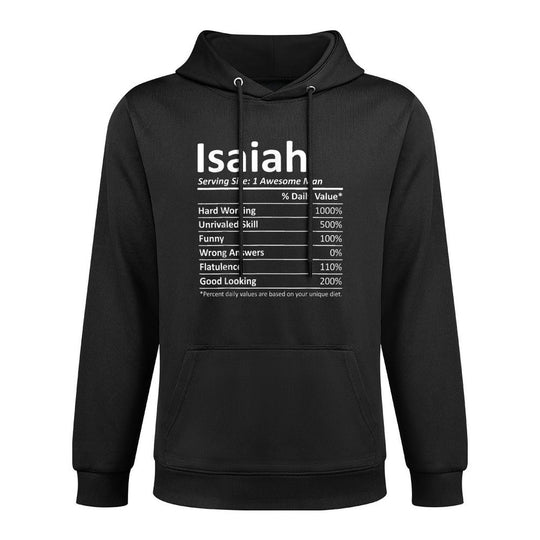 ISAIAH Nutrition Funny Birthday Personalized Name Gift Idea Adjustable Hood Hoodie