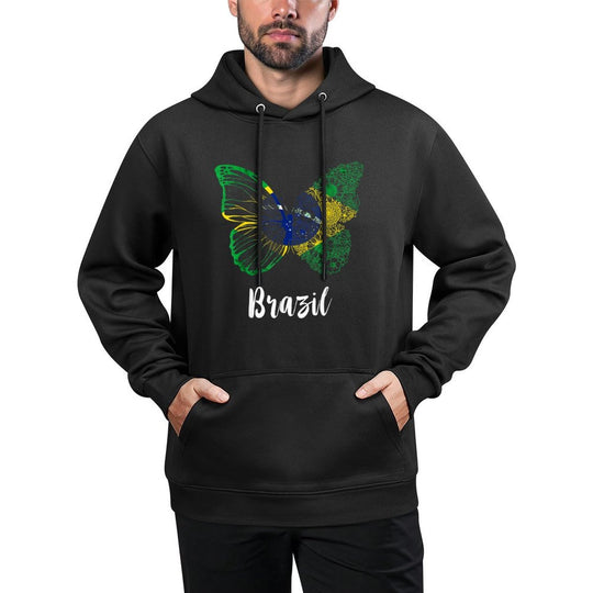 Brazil Brazilian Butterfly Brasilian Hope Brazil Cotton-Polyester Blend Hoodie
