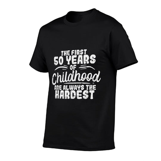 First 50 Years Of Childhood 50th Birthday 1970 1971  Rolled Sleeves T-Shirt