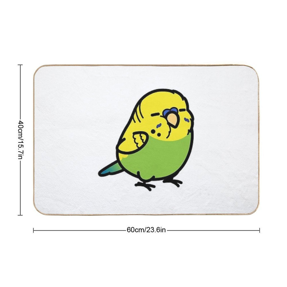 Chubby Green English Budgie - Male  Multi-Purpose Bath Mat