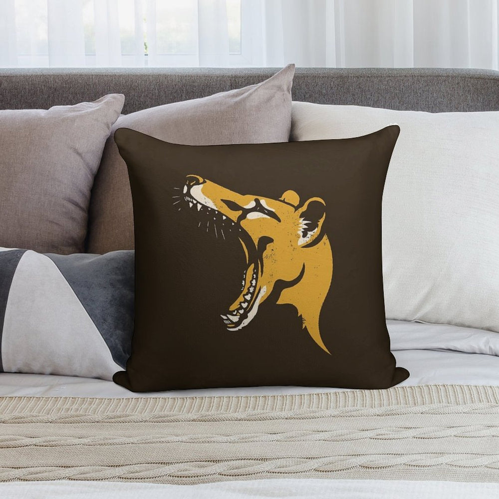 Tasmanian Tiger Stencil Soft Short Plush Fabric Throw Pillow