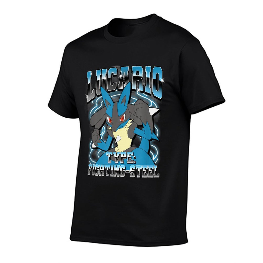 Pokémon Lucario Type Fighting-Steel Poster  Ribbed Collar T-Shirt