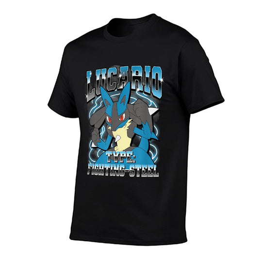 Pokémon Lucario Type Fighting-Steel Poster  Ribbed Collar T-Shirt