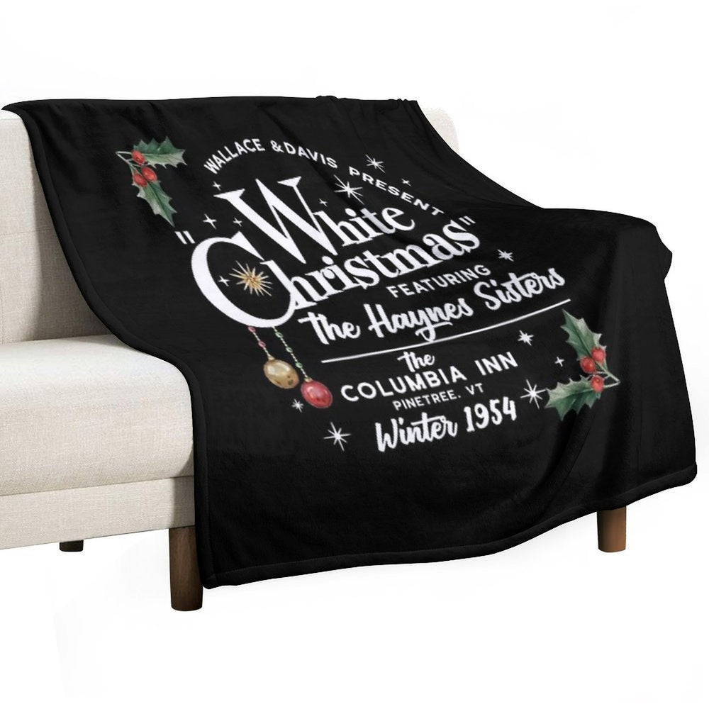 Vintage White Christmas Movie Premium Throw Blanket