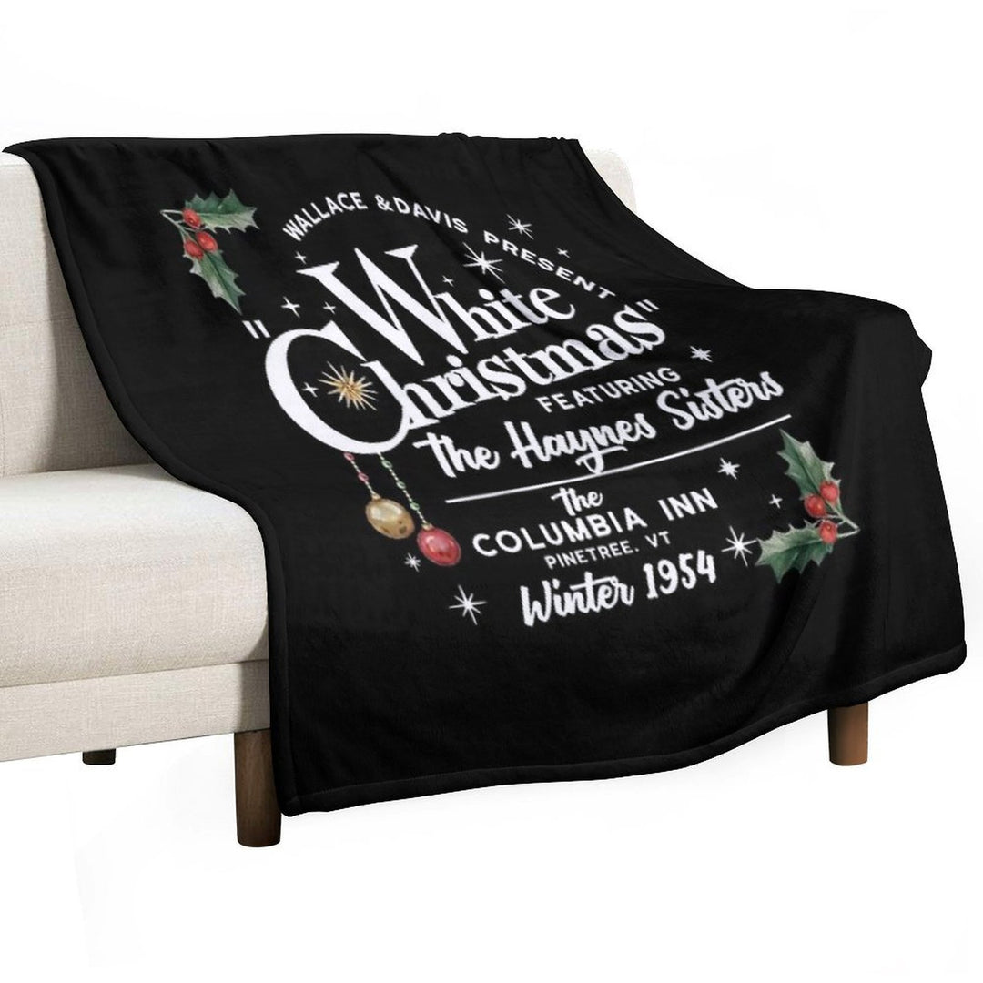 Vintage White Christmas Movie Premium Throw Blanket