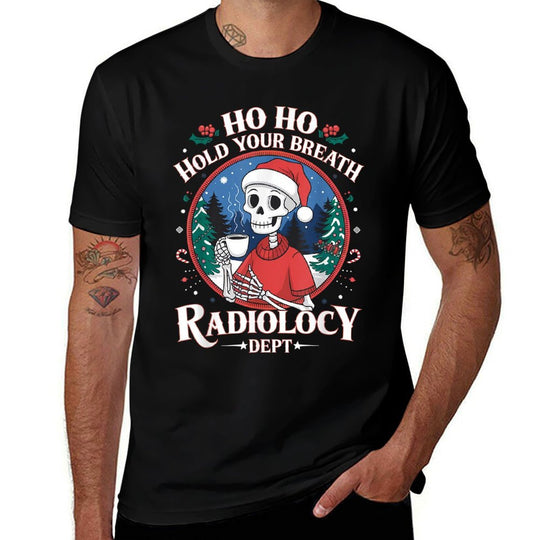 Christmas Radiology Tech Skeleton Xray Tech CT MRI Women  High-quality Stitching T-Shirt