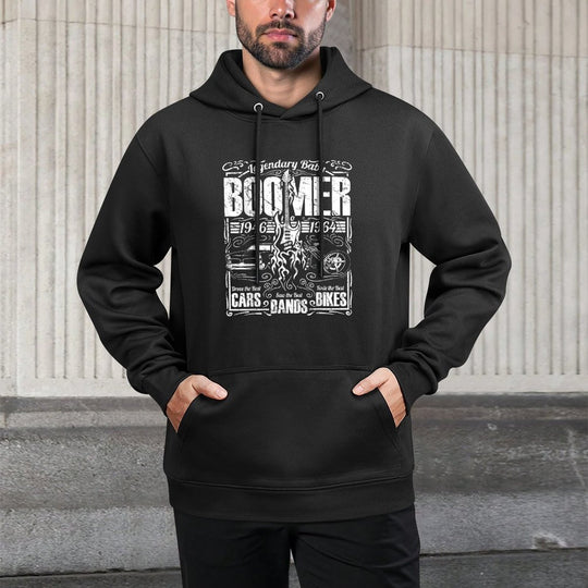 Cool Legendary Baby Boomer Birthday Design Born 1946 to 1964 Medium-Weight Fabric Hoodie