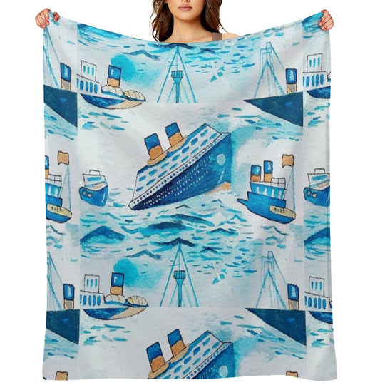 Ferry Boats Scrub Cap All-season Throw Blanket