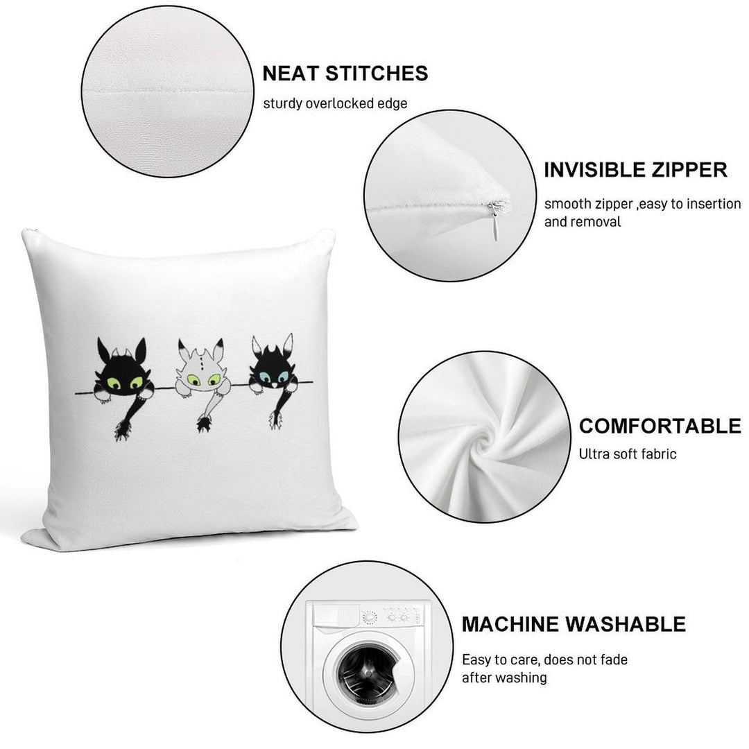 Toothless Babies Soft Shrink-Resistant Throw Pillow