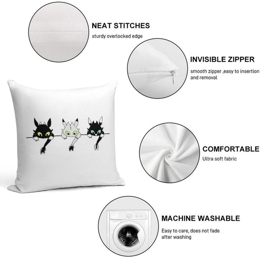 Toothless Babies Soft Shrink-Resistant Throw Pillow