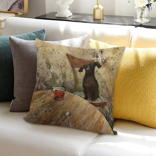 Time for Tea Soft Shrink-Resistant Throw Pillow