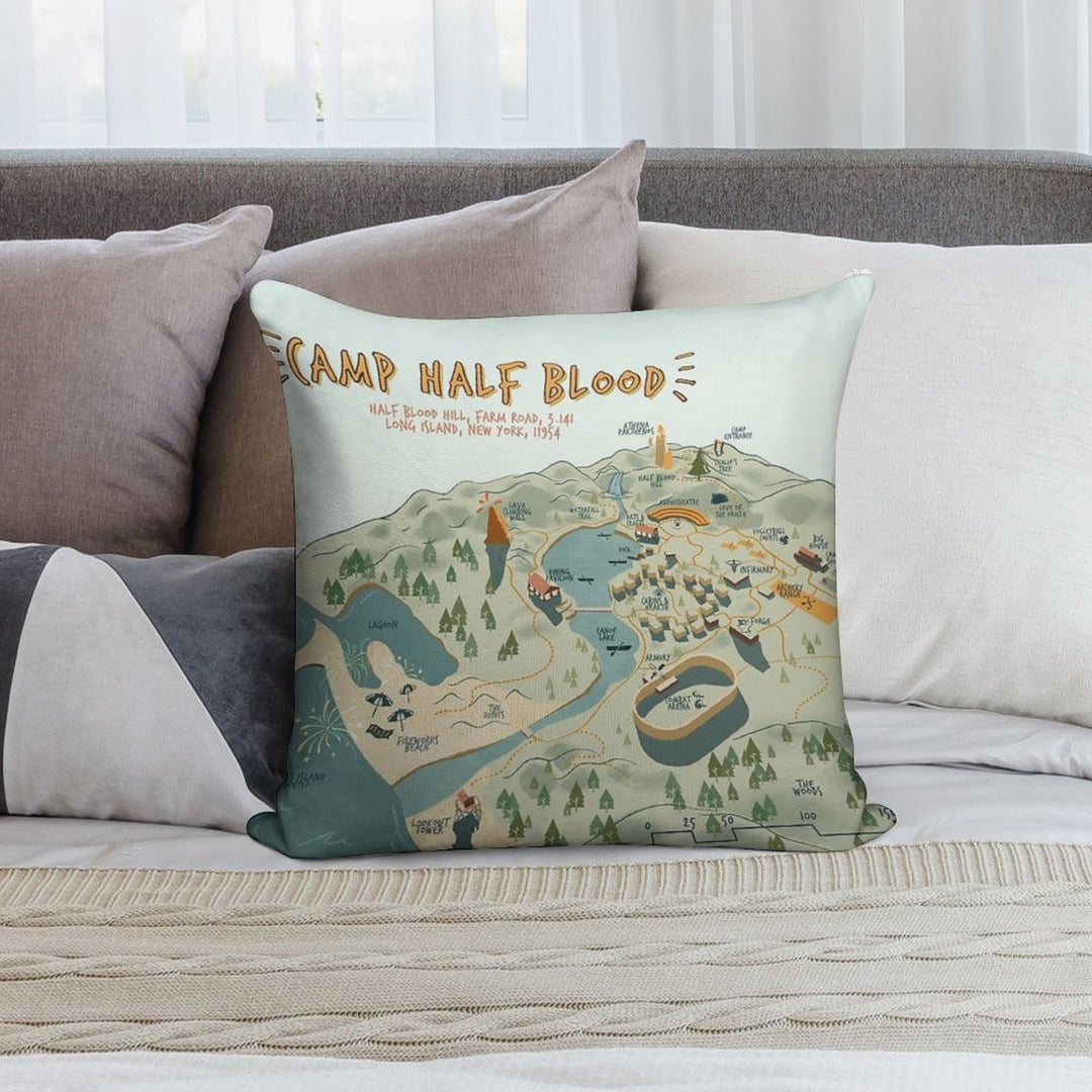 Map of Camp Half Blood Soft Skin-Friendly Throw Pillow