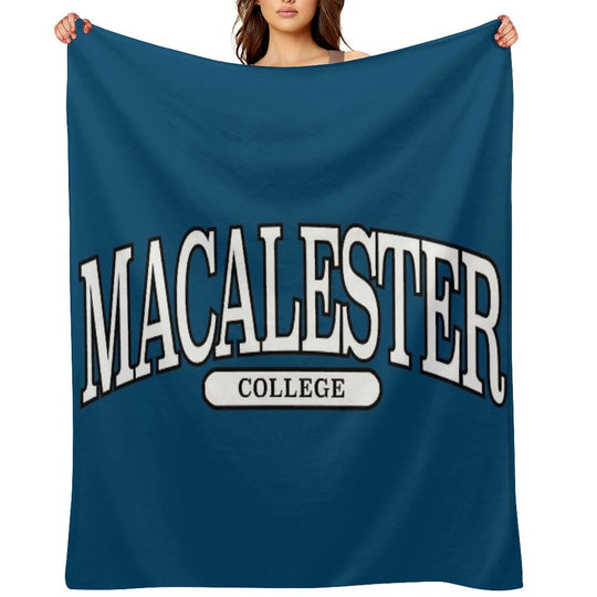 Macalester College - Serif Font Curved Velvety-soft Throw Blanket
