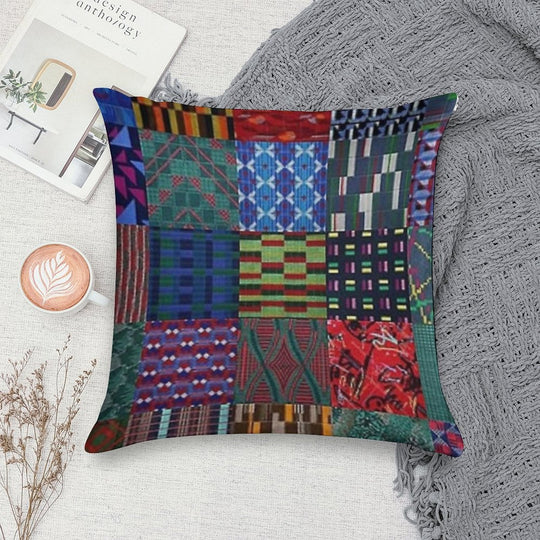 LONDON TRANSPORT FABRIC MONTAGE MOQUETTE SEAT COVER Soft Hidden Zipper Throw Pillow