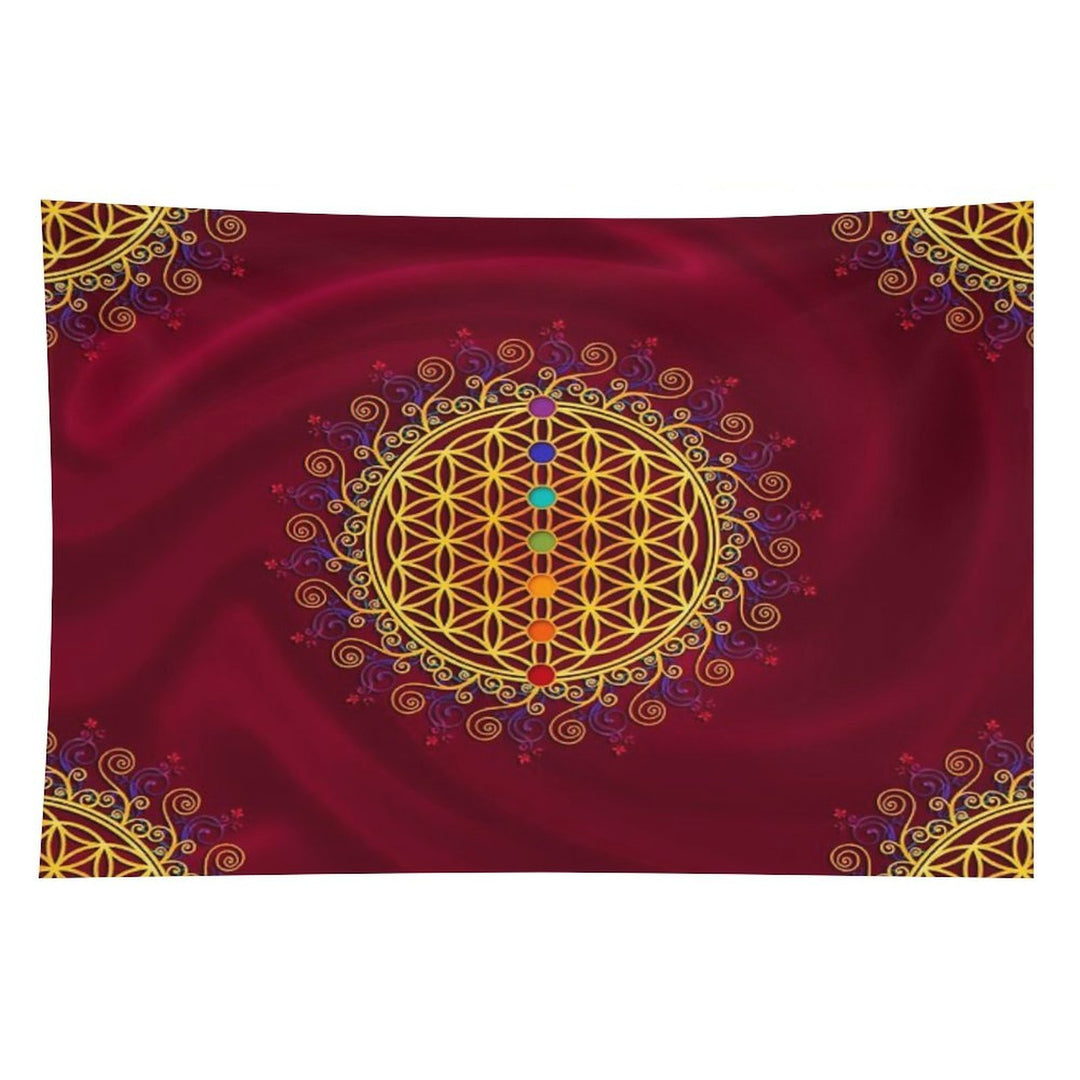 FLOWER OF LIFE, CHAKRAS, SPIRITUALITY, YOGA, ZEN, Tapestry