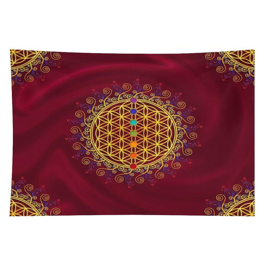 FLOWER OF LIFE, CHAKRAS, SPIRITUALITY, YOGA, ZEN, Tapestry
