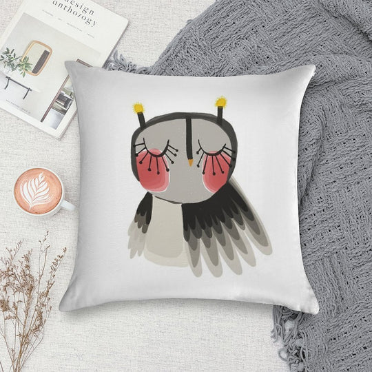 Rosy Cheeks Owl Soft Multiple Sizes Throw Pillow