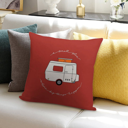 A Small Place Where Big Things Happen - Red Soft Skin-Friendly Throw Pillow