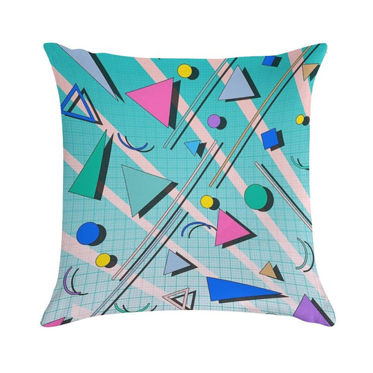 80s Pop Retro Pattern 4 Soft Decorative Cover Throw Pillow
