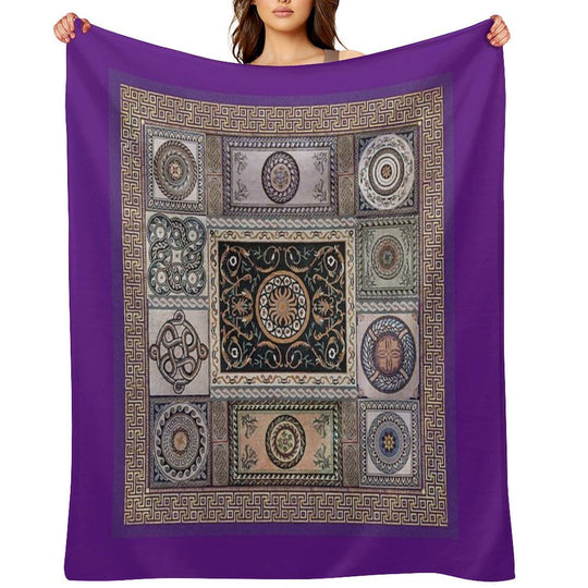Roman Mosaic - Purple Comfort Throw Blanket