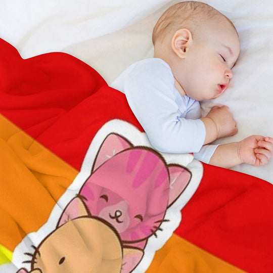 LGBT Gay Pride Flag Kawaii Rainbow Cats Comfort Throw Blanket