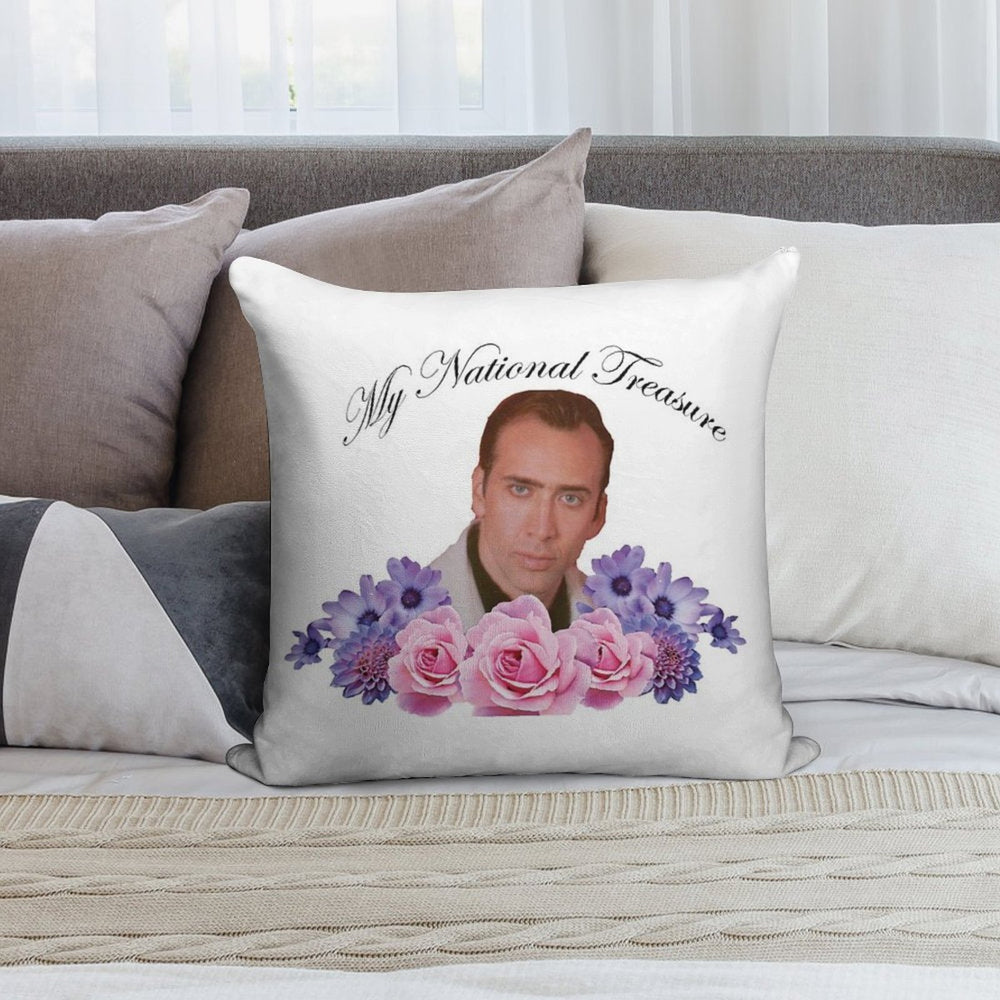 Nicholas Cage - My National Treasure Soft Luxury Feel Throw Pillow