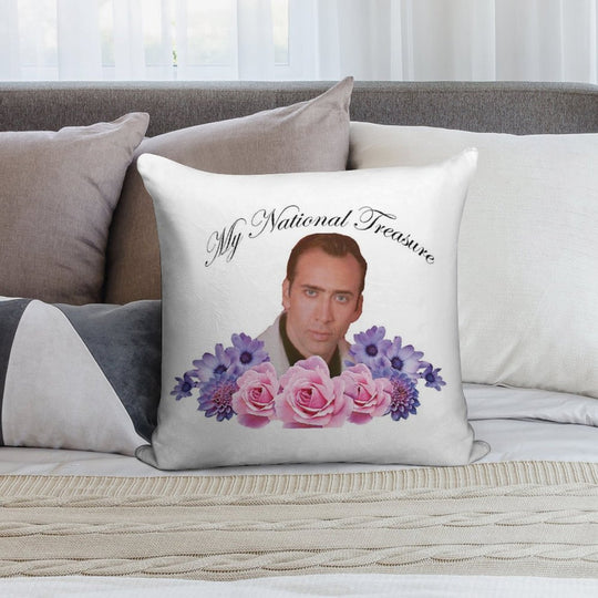 Nicholas Cage - My National Treasure Soft Luxury Feel Throw Pillow
