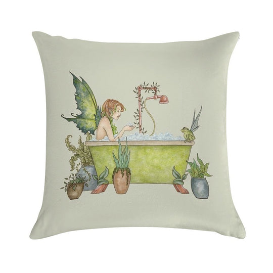 Fairies Love Bubble Baths Soft Reinforced Edging Throw Pillow