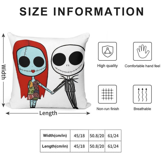 Jack And Sandy - The Nightmare Before Christmas Soft Anti-Pilling Throw Pillow