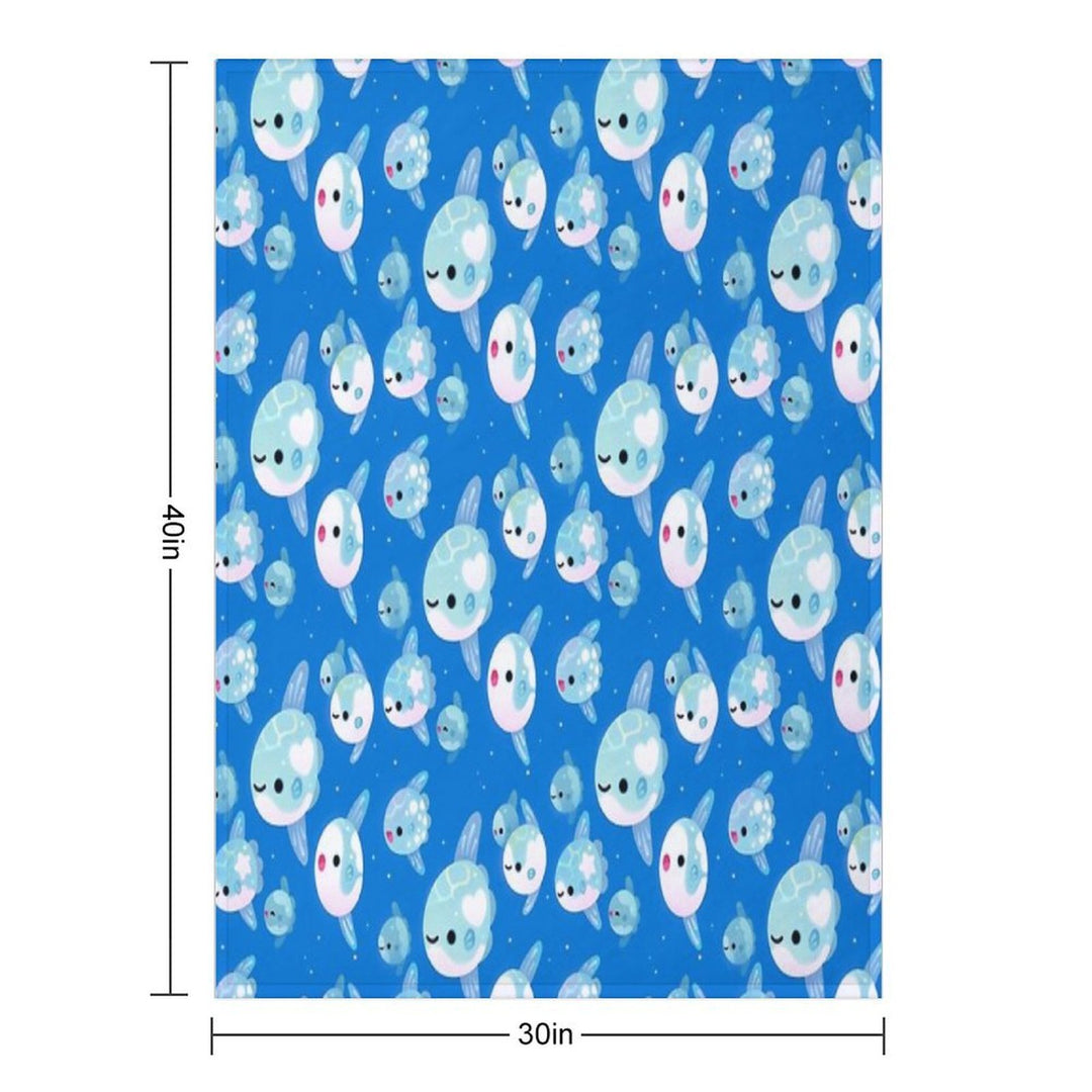 Swimming Sunfish Wrinkle-free Throw Blanket