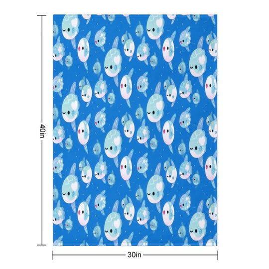 Swimming Sunfish Wrinkle-free Throw Blanket