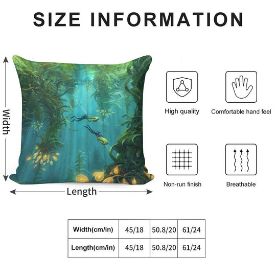 Exploring The Kelp Forest Soft Gift Ready Throw Pillow