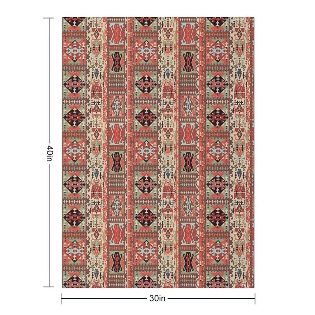 Turkish Kilim Fantasy Magic Carpet Velvety-soft Throw Blanket