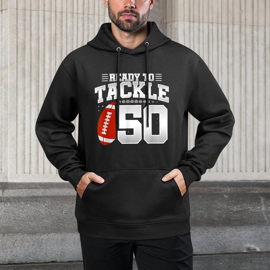 50th Birthday - Football Birthday Party - 50th Birthday Breathable Fabric Hoodie