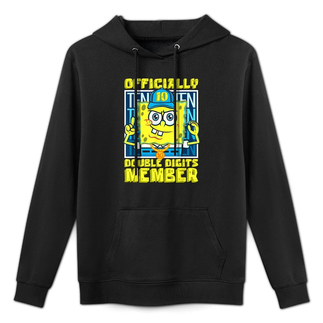 Mademark X SpongeBob SquarePants - SpongeBob Officially Double Digits Member Boys 10th Birthday Kangaroo Pocket Hoodie