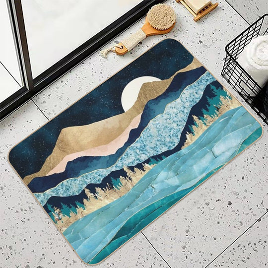 Midnight Ocean  Rapid-Drying Bath Mat
