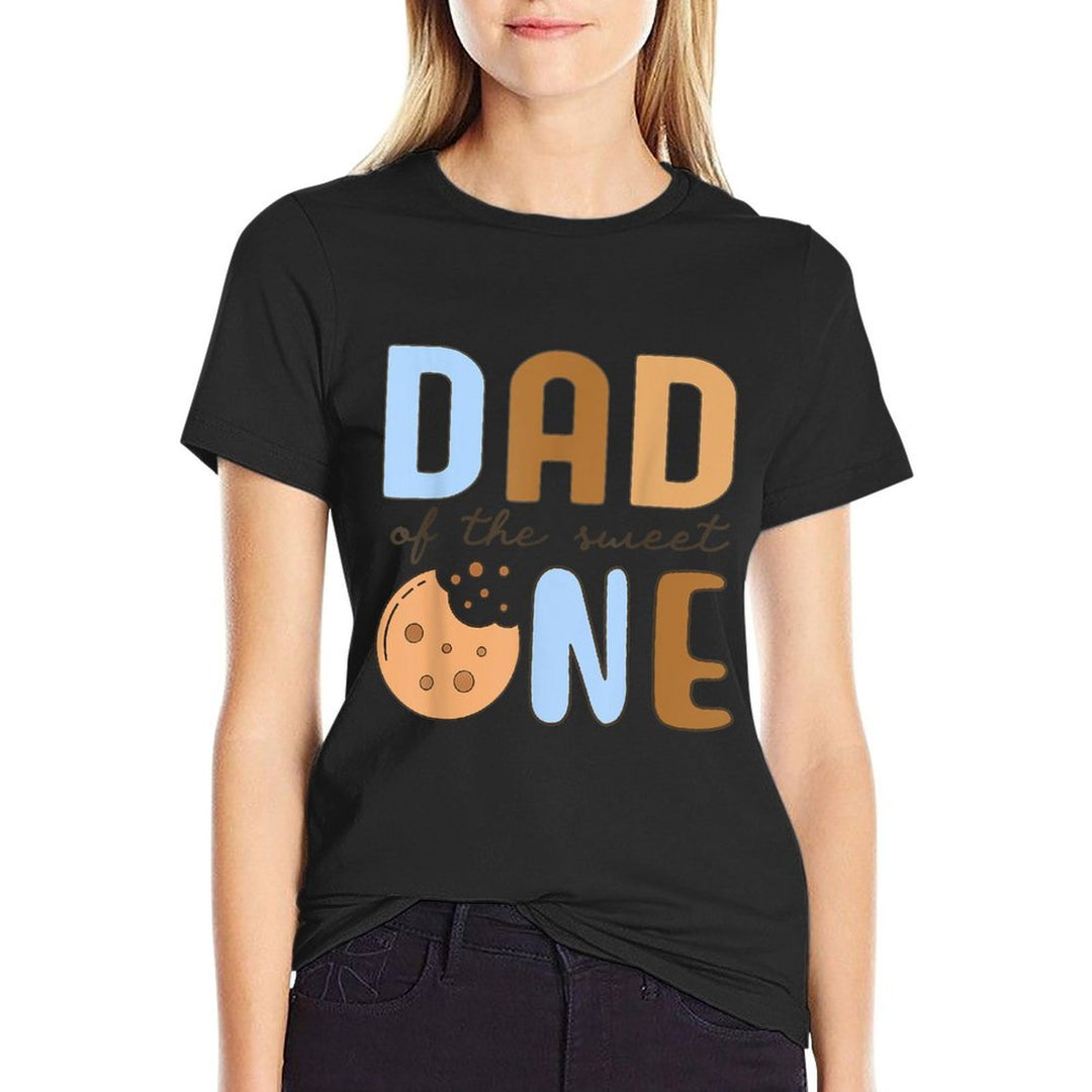 Dad Of The Sweet One Cookies And Milk 1st Birthday Party  Ribbed Collar T-Shirt
