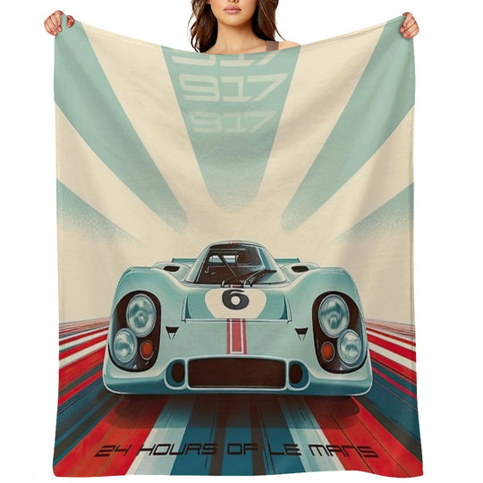 Porsche 917 24 Hours of Le Mans Race Car Gift-ready Throw Blanket