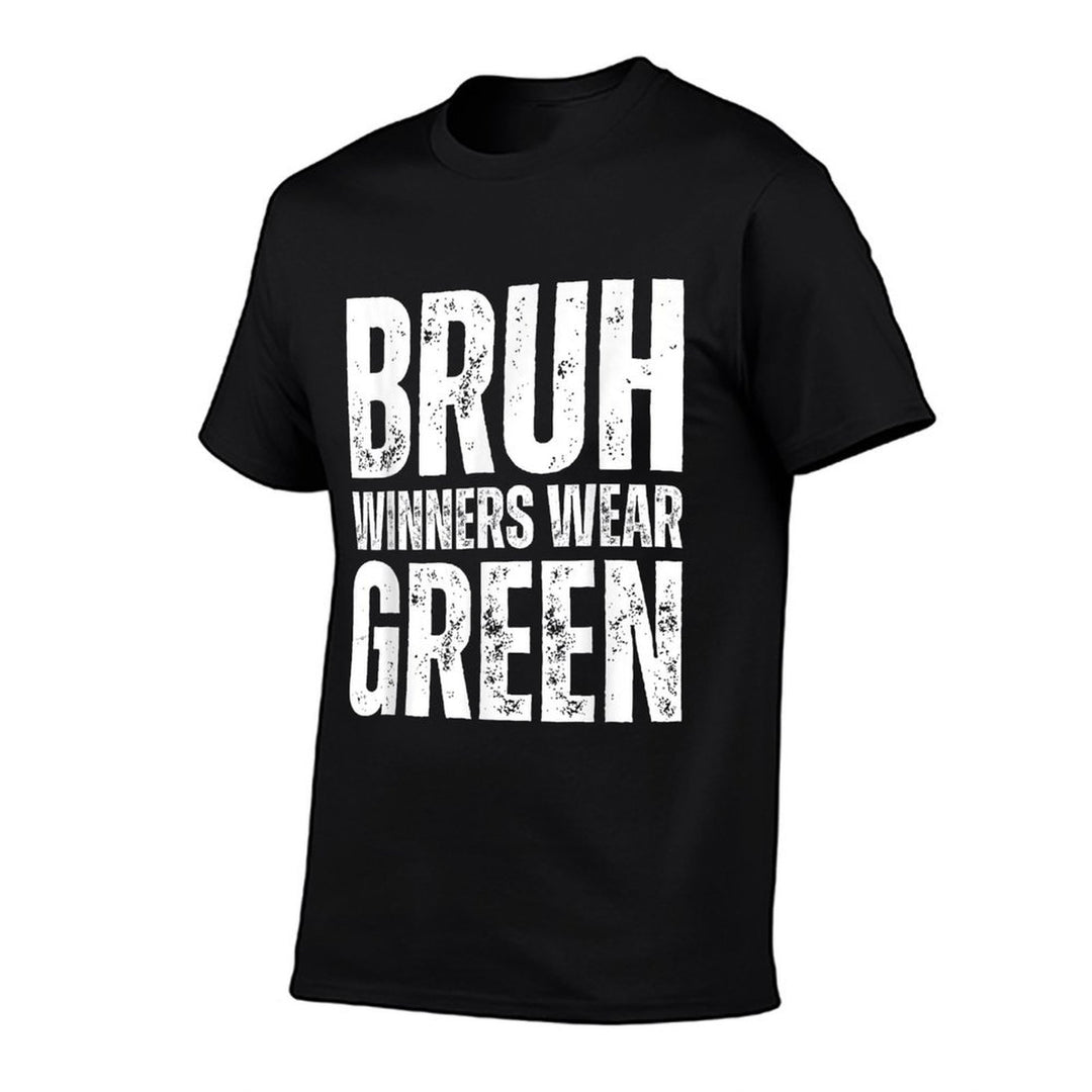 Winners Wear Green Team Spirit Week Game Color Sports Day  Heathered Texture T-Shirt