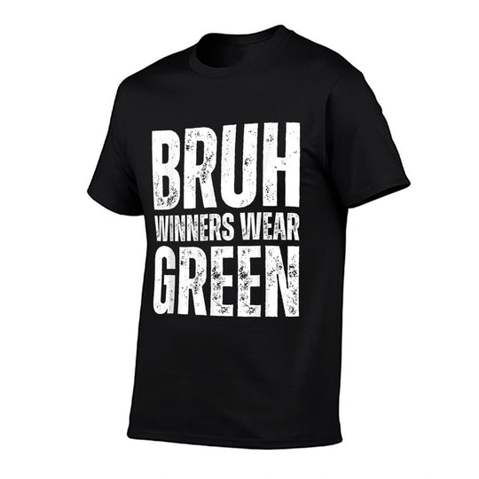 Winners Wear Green Team Spirit Week Game Color Sports Day  Heathered Texture T-Shirt