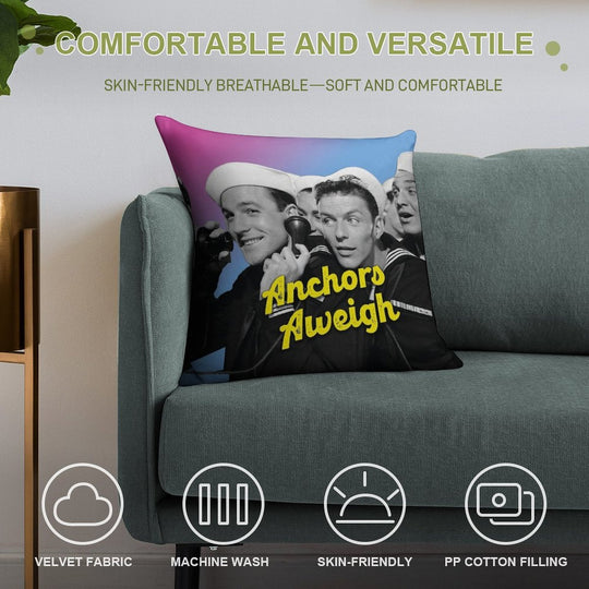 Anchors Aweigh, Film Soft Washable Throw Pillow