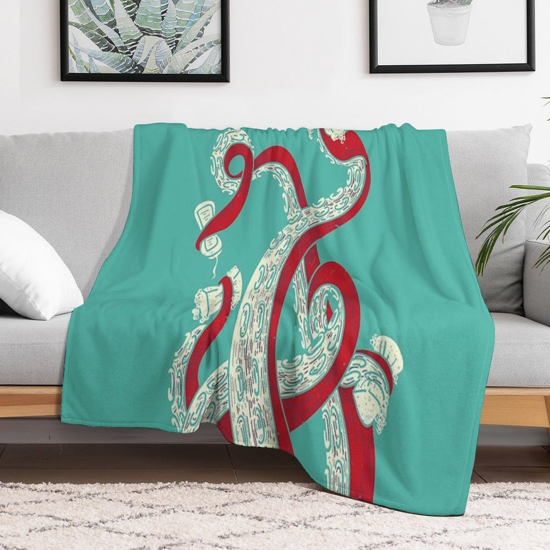 Kraken Wrinkle-free Throw Blanket